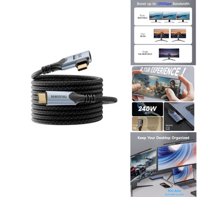 USB C Kabel 90 Grad Thunderbolt 5 3 Meter 240W 80Gbps