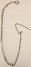 Antique STERLING Silver signed CMW Made For ROY G ADAMS Watch Chain Old C Clasp