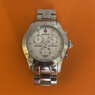 MICHELE MW Sport Women's Swiss Quartz Chronograph Date Silver SS 40mm
