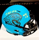 Travis Hunter Signed Rave Mini Helmet “WR/CB” Jacksonville Jaguars Beckett COA