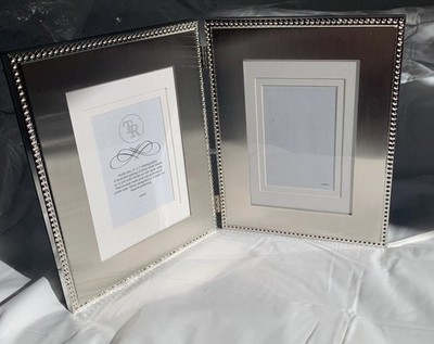 Things Remembered Silver Beaded Double Picture Frame 5x7 Or 4x6 New In Box