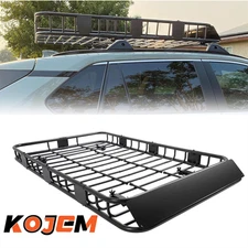 500LBS 64" Roof Rack Cargo Carrier Basket Car Rooftop Baskets Luggage Storage