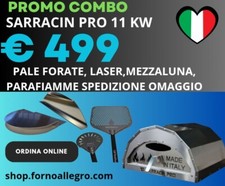 FORNO A GAS PER PIZZA O' SARRACIN PRO + PALE FORATE + MEZZALUNA + PARAFIAMME 