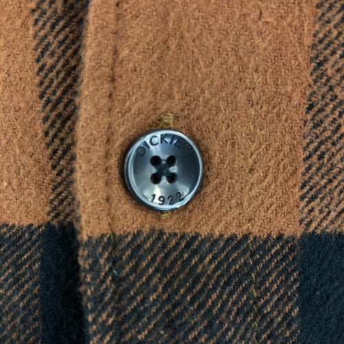 Dickies Sacramento Flannel Shirt Mens Medium Brown Buffalo Plaid Skate Grunge - Picture 4 of 8