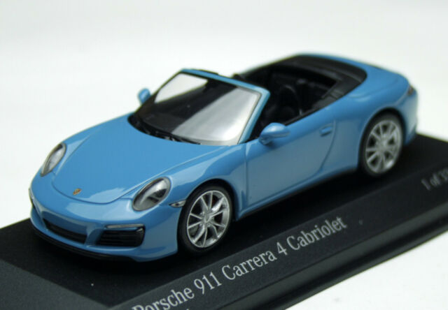 Porsche 911 Carrera 4 Cabriolet 991 2016-19, Bleu, MINICHAMPS 1:43, Limit. 336
