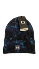 Under Armour Beanie Mens One Size Halftime Classic Cuff Blue Tie Dye New