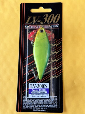 Lucky Craft LV300-N Silent Sink Lipless Crank3  3/4oz 12  Depth Lime Chartreuse