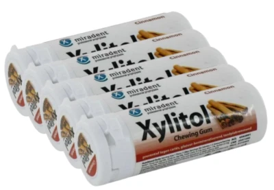 WWW.SPEISEKAMMER-SHOP.DE 5x 30 Stück Xylitol KAUGUMMI Zimt 100% Xylit 0% Zucker Zahnpflege Miradent