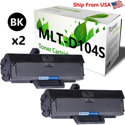 2 Pack MLT-D104S High Yield Toner Cartridge for ML-1865W ML-1665 printer