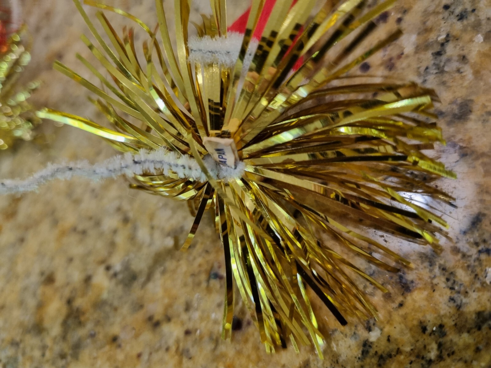 Vintage Christmas Decorations Santa Foil Pipe Cleaners. Made In JAPAN