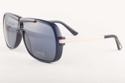 Tom Ford CAINE 800 01A Shiny Black / Gray Sunglasses TF800 01A