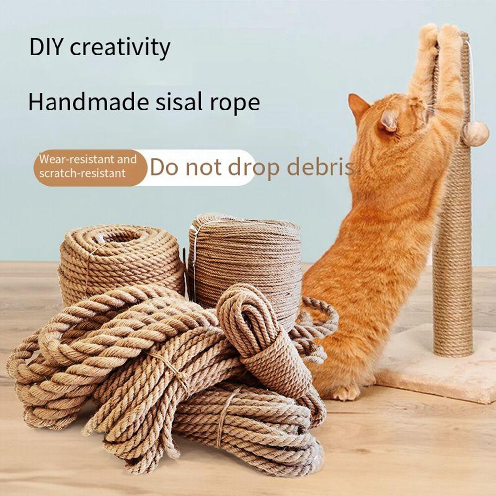 20M/50M Cat Natural Sisal Rope For Scratching Post Sturdy Hemp Rope  Replacement