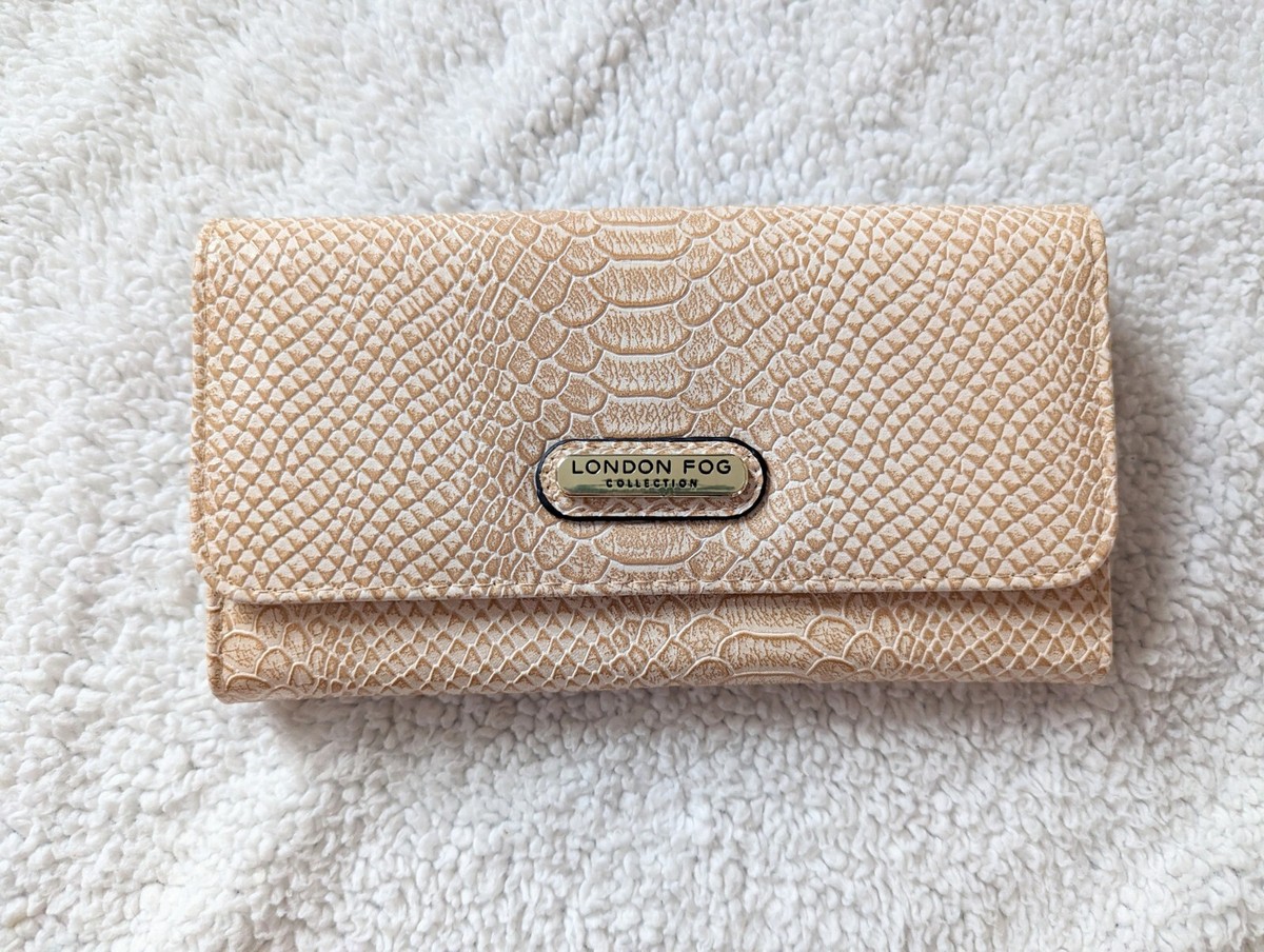 Leather Wallet London Fog Faux Crocodile or Snake Print x