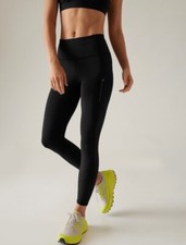 Athleta S SMALL Rainier High Rise Tight Leggings, Black Winter Workout Running
