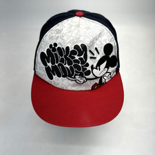Disney Parks Authentic Angry Mickey Mouse Hat Blue Red Snapback Graffiti Magic