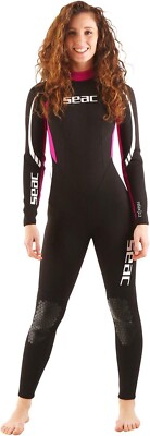 Seac Relax Damen Neoprenanzug 2,2 mm | Schwarz/Rosa | Größe M | Wassersport