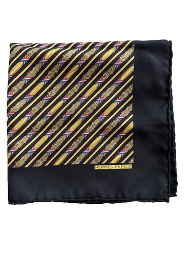 Hermès Inventaire Poétique Cashmere Square Scarf 140 cm Navy White