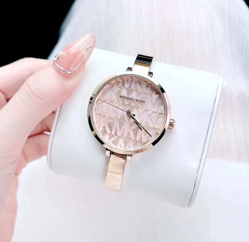 RELOJ PARA MUJER MICHAEL KORS MK4679 ESFERA ORO ROSA LOGOTIPO CORREA ACERO INOXIDABLE Foto 2 de 3