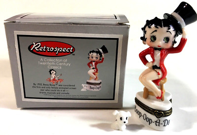 Vtg NIB M-of Cannon Falls Betty Boop Porcelain Box PHB w/Pudgy -- Chorus Line