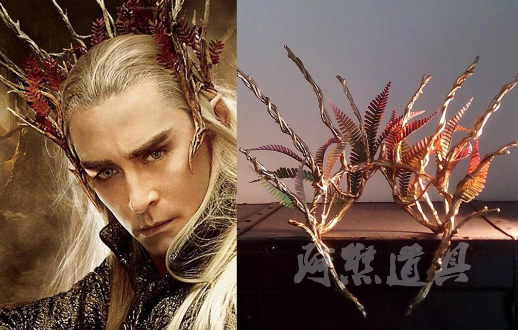 El Señor de los Anillos Thranduil Elfo Cosplay Hobbit Corona Corona Disfraz D...