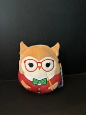 Squishmallow 8" Jaydelle Wise Owl Teacher w/beaded "I   SQUISH" Charm Plus