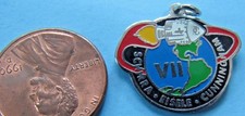 NASA enamel CHARM / PENDANT '68 vtg APOLLO VII 7 Schirra Eisele Cunningham