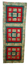 Country Christmas Trees Quilt Like Table Runner 46" x 16" 2-sided