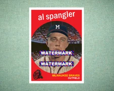 Al Spangler Milwaukee Braves 1959 Style Custom Baseball Art Card