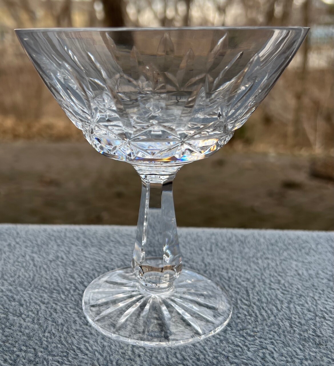 Set of THREE Waterford Crystal Rosslare Saucer Champagne Sherbet Goblets