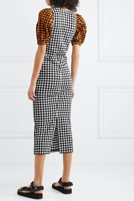 black and white check midi dress Buy Nobodys Child Black and White Check Saffy V-Neck Short Sleeve Midi Dress from Next USA