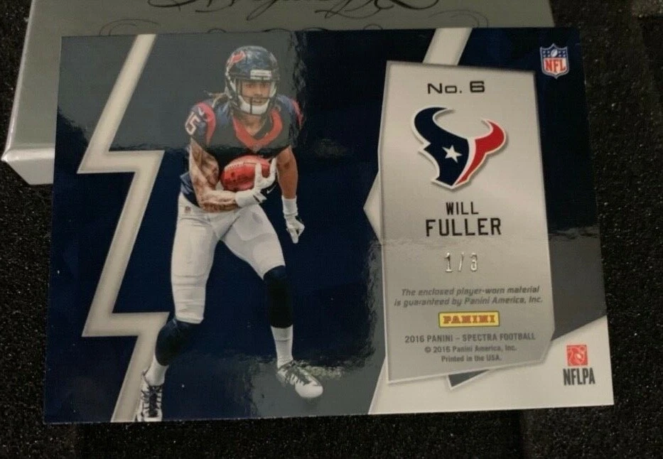 2016 Spectra Football WILL FULLER RC NEXT ERA 1/3 Orange JERSEY Patch NICE! HOT - Image 3 of 3