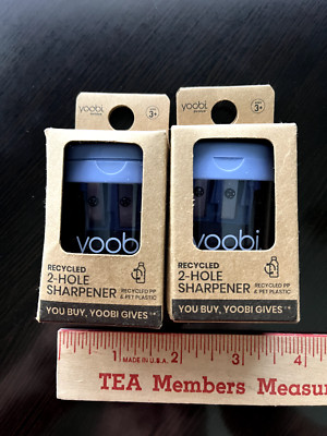 Yoobi 2-Hole Pencil Sharpener - Blue - Lot of 2 - NEW
