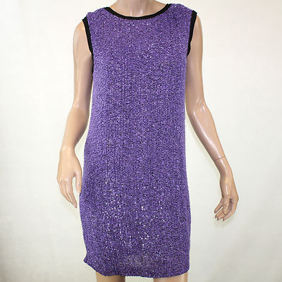 Robert Rodriguez Beaded Lavender Lined 100% Silk Shift Cocktail Dress 4 |  eBay