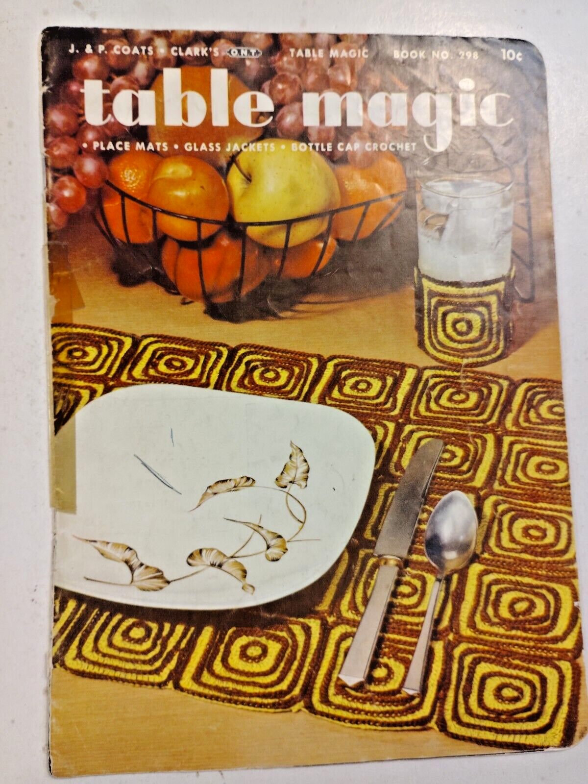 Table Magic 298 J&P Coats Clarks Leaflet Home Decor Pattern Crafts VTG 50s Retro