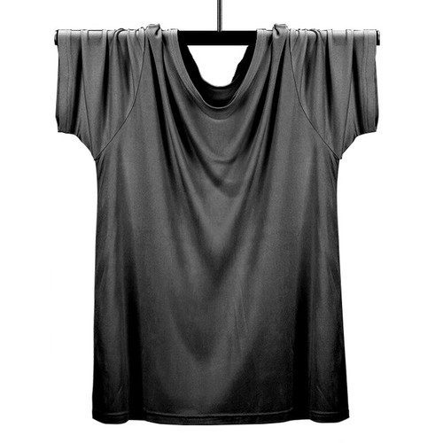 Camiseta para hombre 100 % seda tejida cuello redondo mangas cortas torso informal de verano suave - Imagen 1 de 28