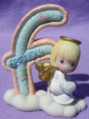 Buchstabe Alphabet ENGEL F freundlich freundlich PRECIOUS MOMENTS Porzellan ENESCO 2002