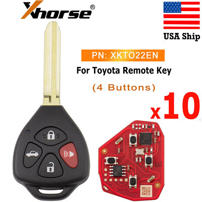10x Xhorse XKTO22EN Remote Key For Toyota 4 Buttons For VVDI Key Tool Max/VVDI2