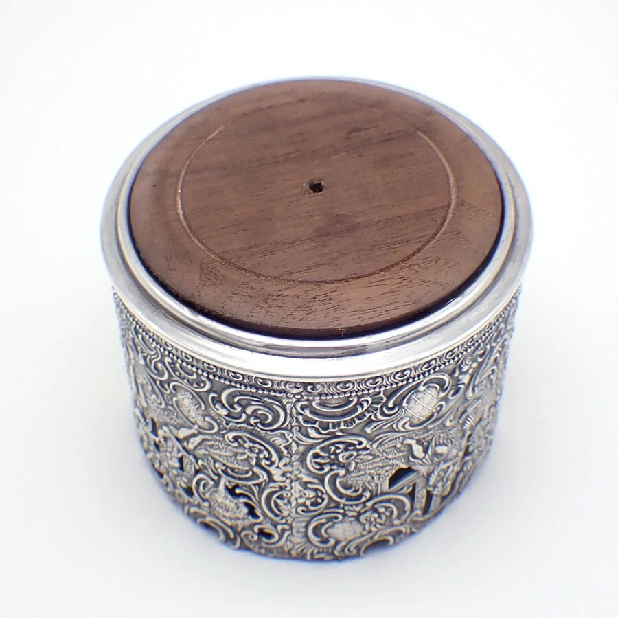 Ornate Bottle Coaster 800 银色木制底座 — 第 4/4 张图片