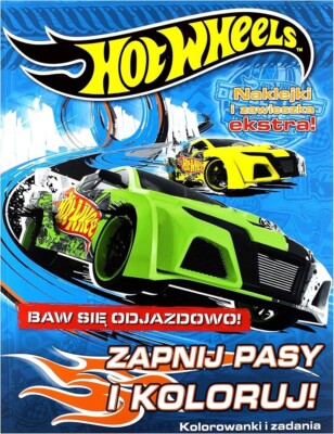HOTWHEELS Zapnij Pasy i Koloruj! Naklejki i zawieszka ekstra! Kolorowanka