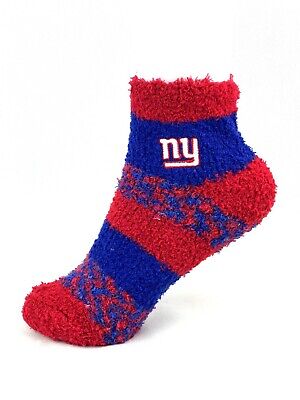 New York Giants Football Red & Blue RMC Pro Stripe Soft Fuzzy Socks