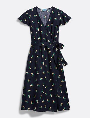 Draper James Floral Wrap Linen Midi Dress in Size 2 Retail Nassau Navy for  sale online | eBay