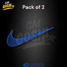 Embroidered Swoosh Nevy Blue 2.5" Swoosh Patch iron On Pack of 2