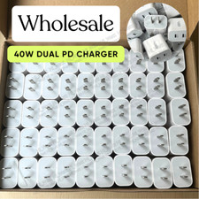 40W Dual PD Type USB-C Fast Charger Plug For iPhone 16 15 13 12 11 14Pro Max Lot