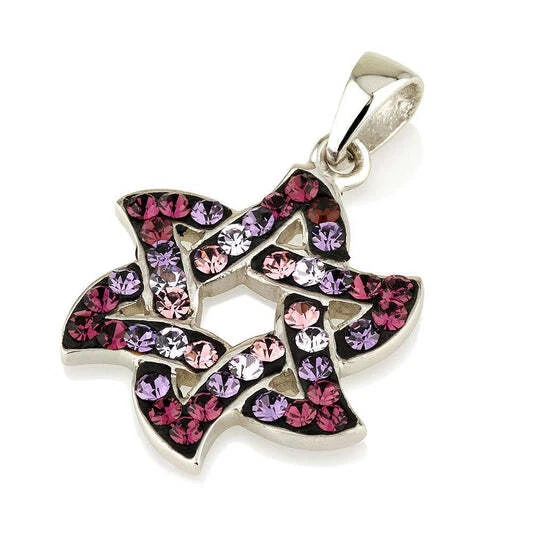 CIONDOLI STELLA DI DAVID CON PIETRE PREZIOSE MULTICOLORI - COLLANA IN ARGENTO... - Immagine 3 di 3