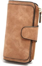 Long Wallet for Women, Bifold Wallet, Large Trifold Clutch Pu Leather Wallet