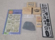 Lot of Vintage  Early 2000s Wood Rubber Stamps Handmade  Limited Editions