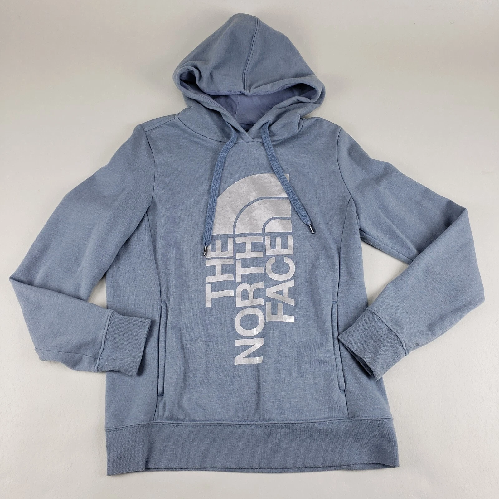 The North Face Hooded Sweatshirt Womens MediumBlue Long Sleeve Pullover Pocket