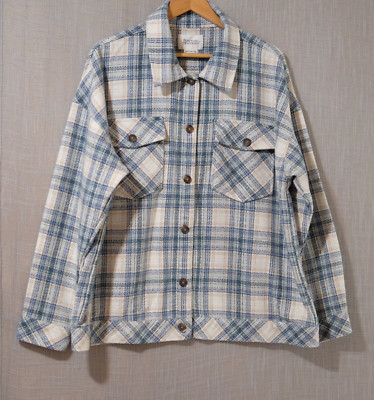 Nwot! Boston Traders Shirt Jacket Plaid Wool Blend Women's XXL #H56-16