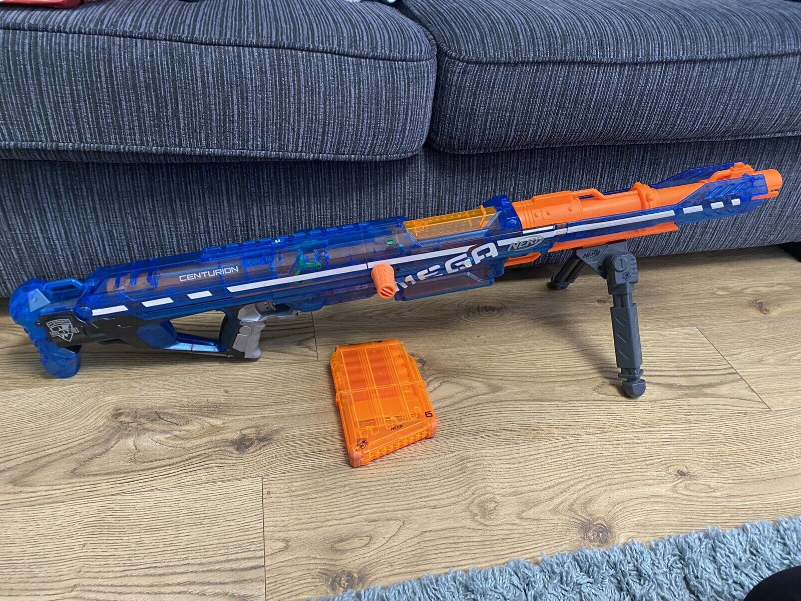 Nerf N-Strike Elite Mega Blue Sonic Ice Magnus Strike Toys R Us Gun Hasbro  NEW!*