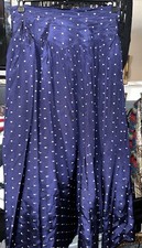 Vintage 90s Scott McClintock Blue Polka Dot Full Skirt 30  Waist